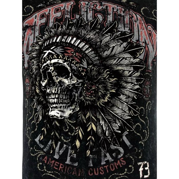 AFFLICTION Men's T-shirt AC IROQUOIS BLACK LAVA Bi - Picture 6 of 6